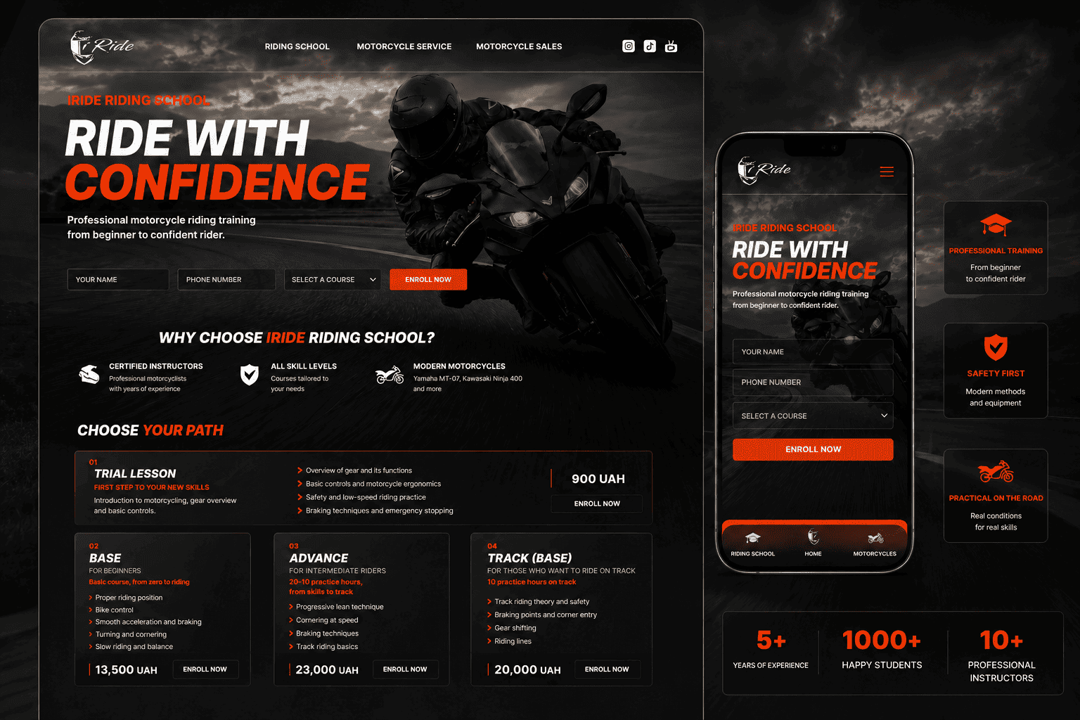 Створення сайту для мотошколи MotoDrive Academy